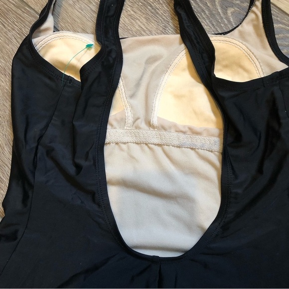 Vintage Speedo One Piece Swim Suit Sz 12 Black High  Thigh Low Back EUC - Picture 5 of 11